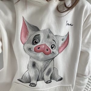 Hand Painted Hoodie Women Custom Design PUA